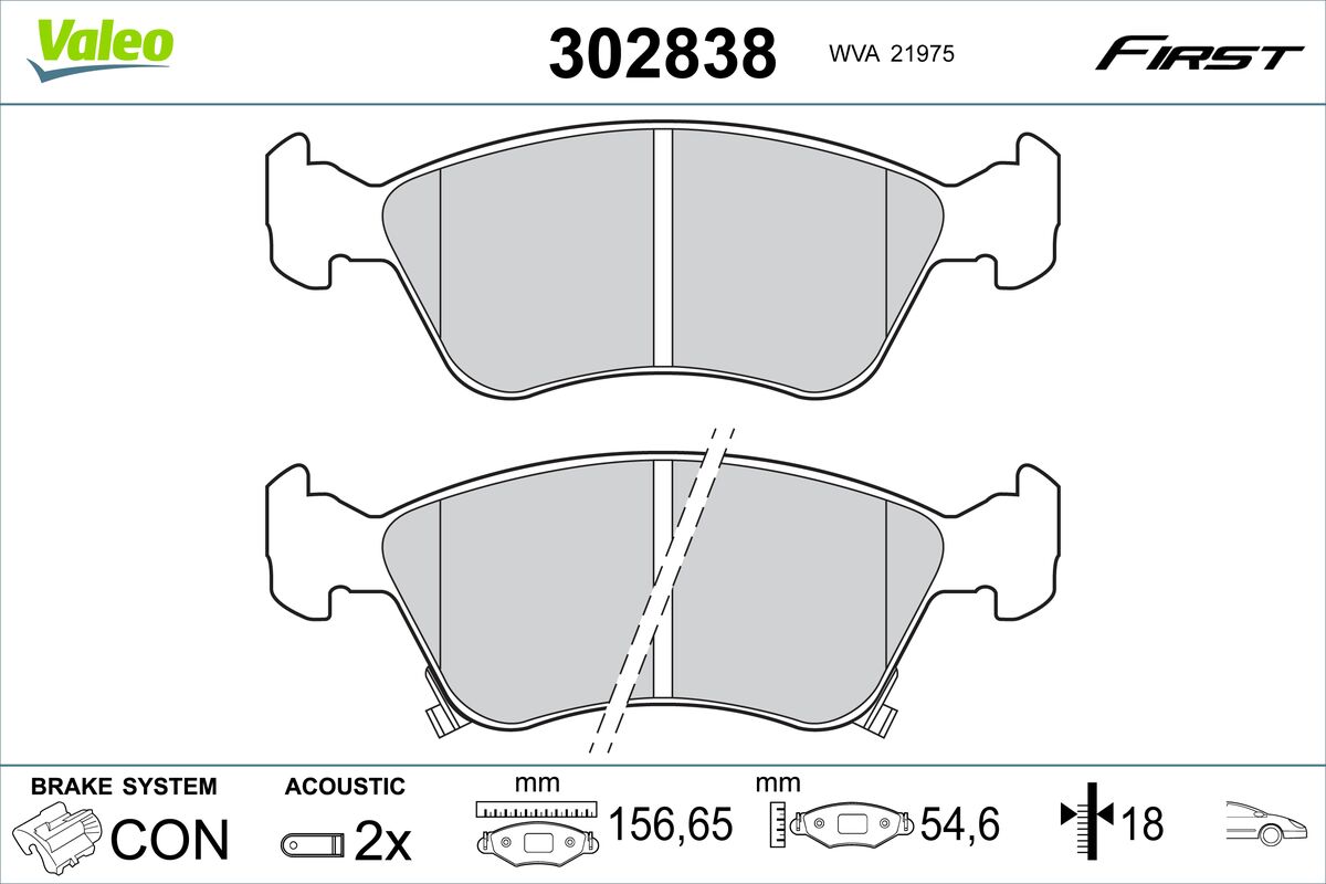 VALEO Fékbetét, mind 302838_VALEO